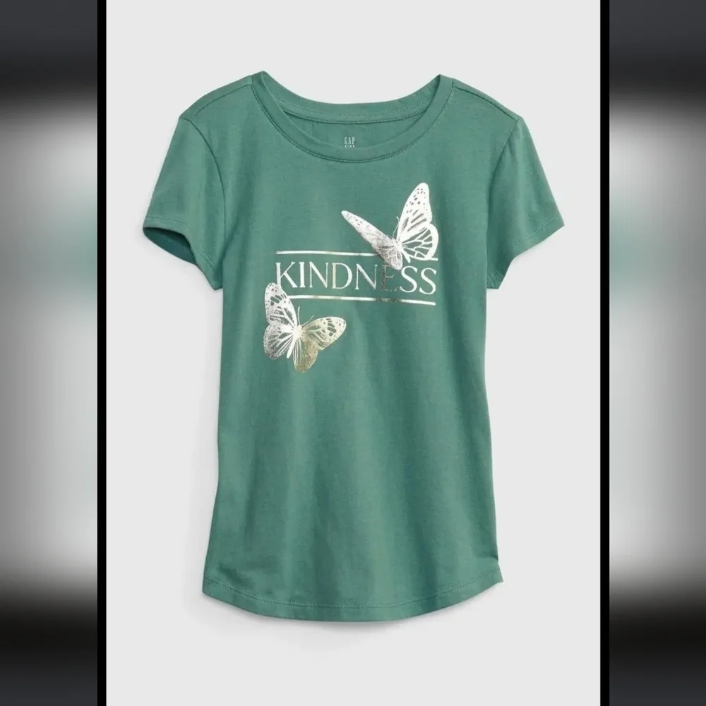 NWT! GAP, Organic Cotton Graphic Printed T-Shirt,Green/Butterfly,XXL (14/16)